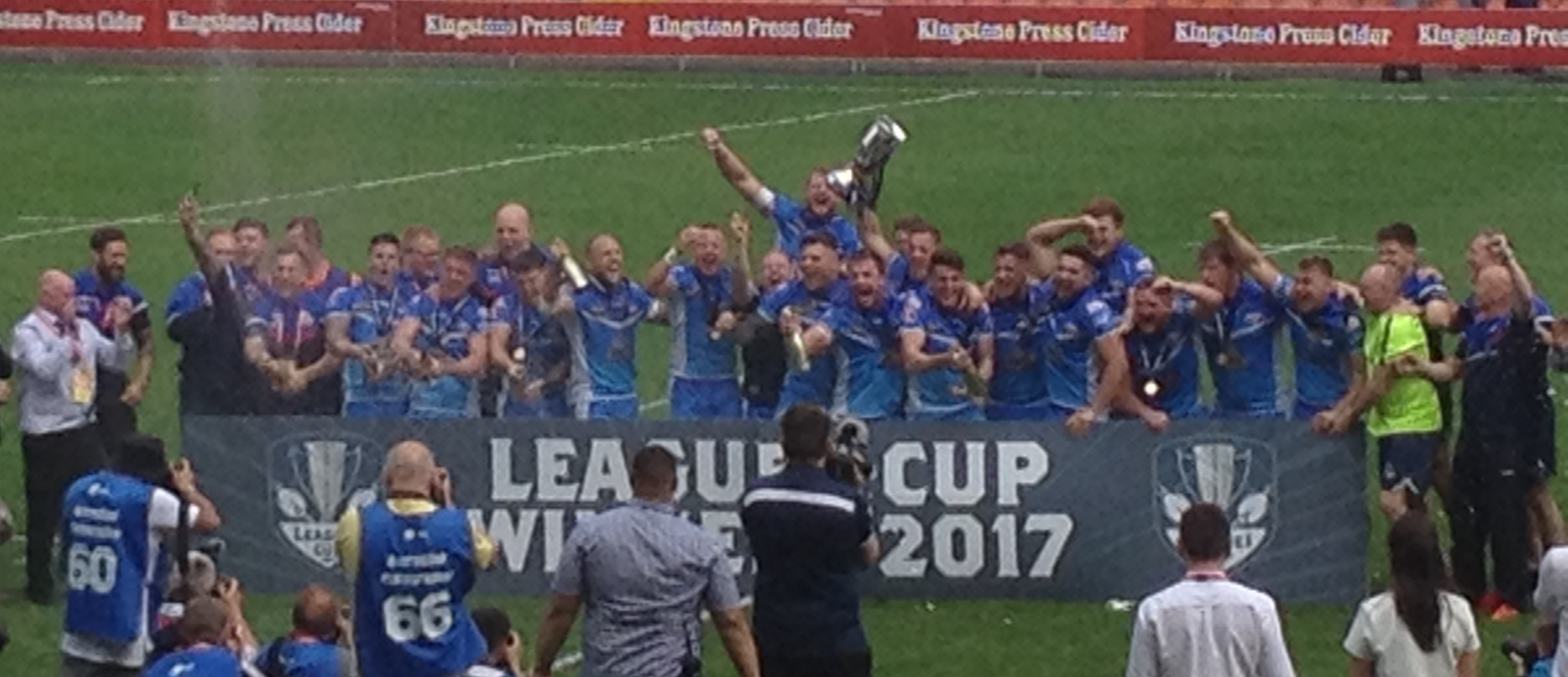 Barrow Raiders with League 1 cup