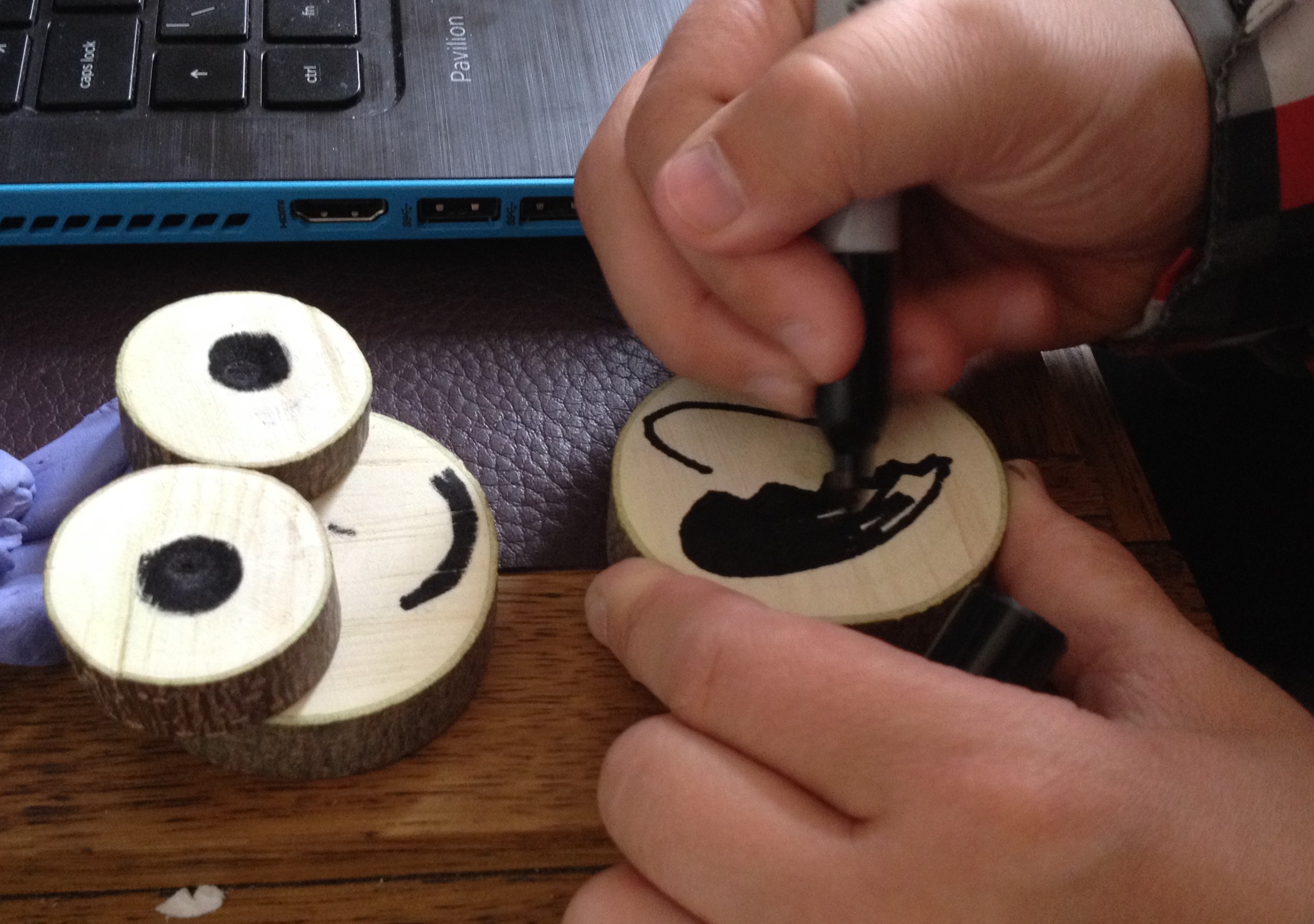 decorating pieces of wood