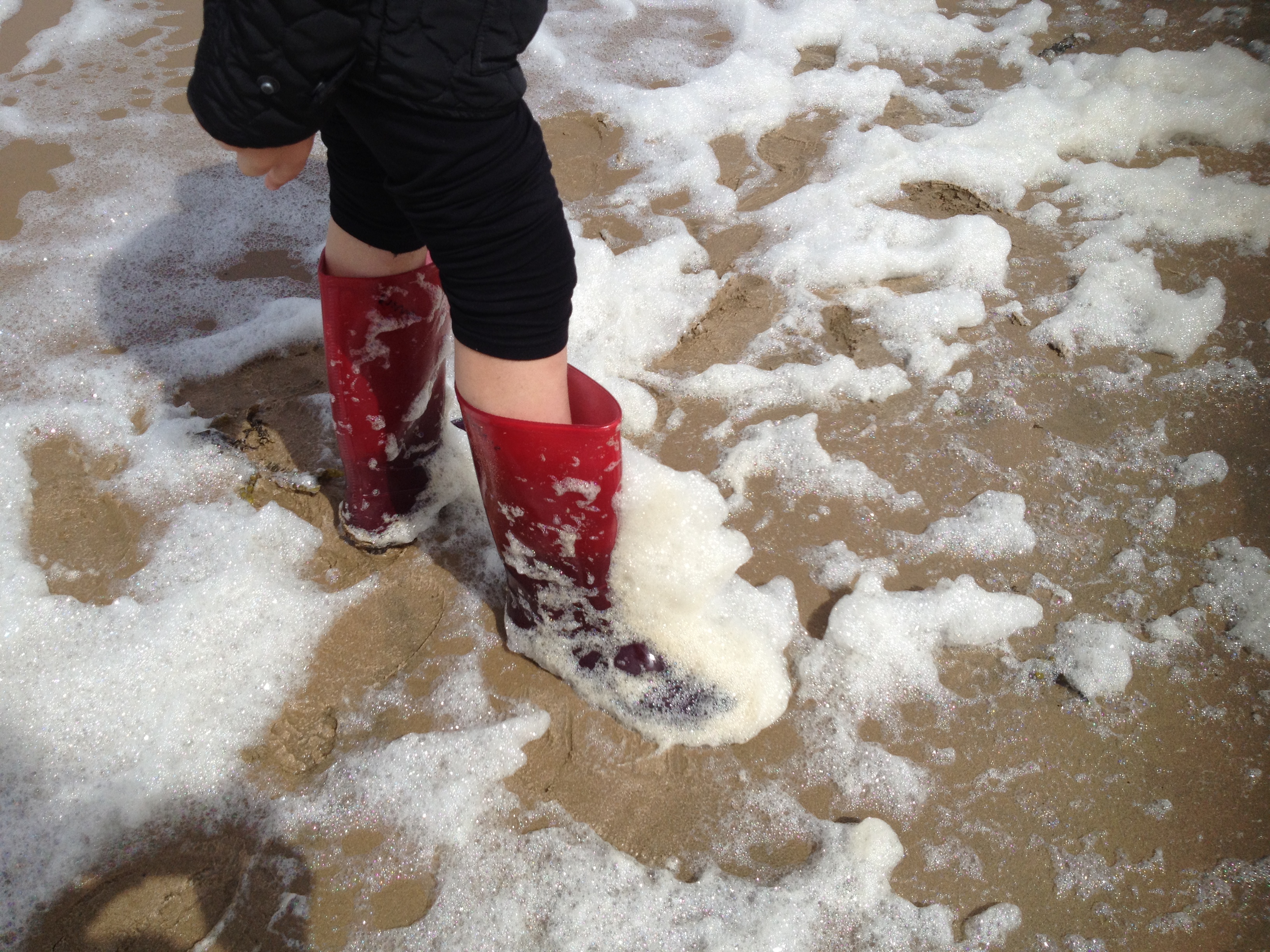 tidal foam on Formby beach