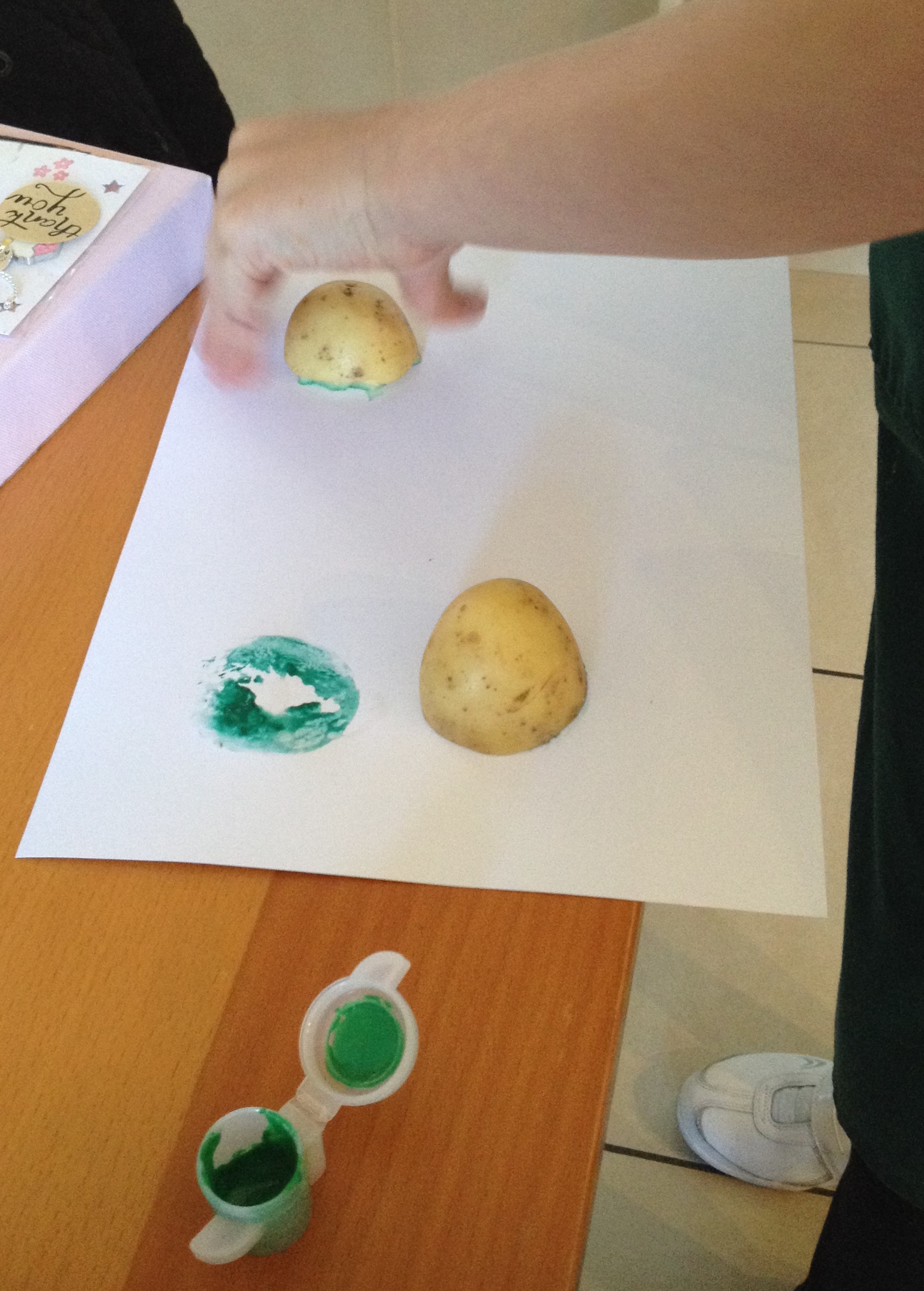 printing with a potato stamp