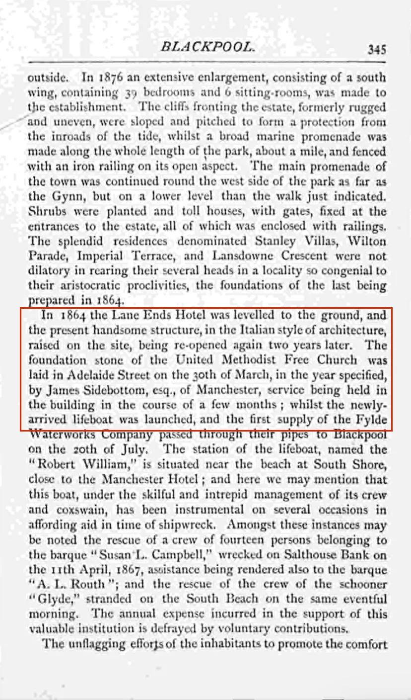 Page 345 from John Porter's History of the Fylde book.