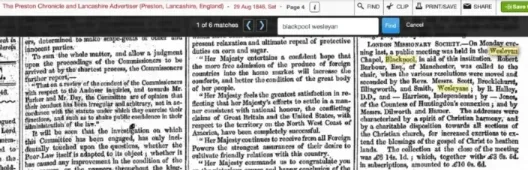 1846 newspaper cutting about a London Missionary Society meeting in Blackpool