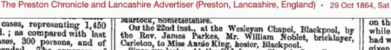 1864 newspaper cutting about Wesleyan marriages