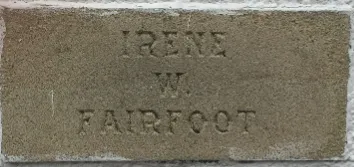 Foundation stone showing the name Irene W Fairfoot