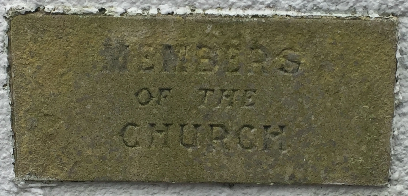 Stone inscribed 'Members of the Church'