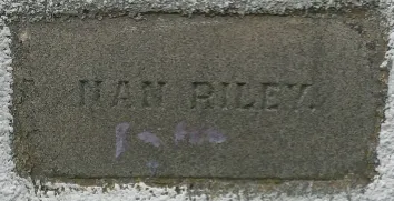 Foundation stone showing the name Nan Riley