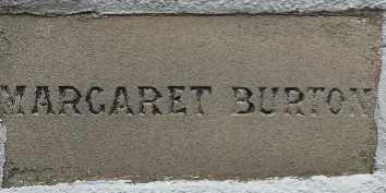 Foundation stone showing the name Margaret Burton