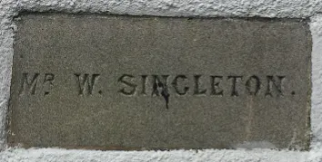 Foundation stone showing the name Mr W Singleton