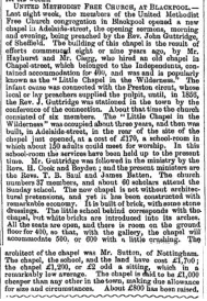 Newspaper article dated 17 September 1864 about the building of Adelaide Street Methodist Church