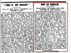 1915 newspaper cutting about an address at Adelaide Street Methodist Church by the assistant secretary to the London Wesleyan Mission