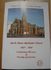 Front cover of a thin booklet celebrating a church centenary (1907 to 2007), featuring a photograph of the church