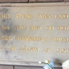 Foundation stone in the church at Lindale Methodist Church, Blackpool