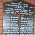 Black engraved memorial stone at Marton Methodist Church, Blackpool